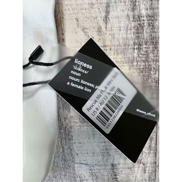 Lioness‎ Rescue Me White Pleated Knit Mini Retro Skirt LARGE Cruise Cottagecore - Picture 4 of 10